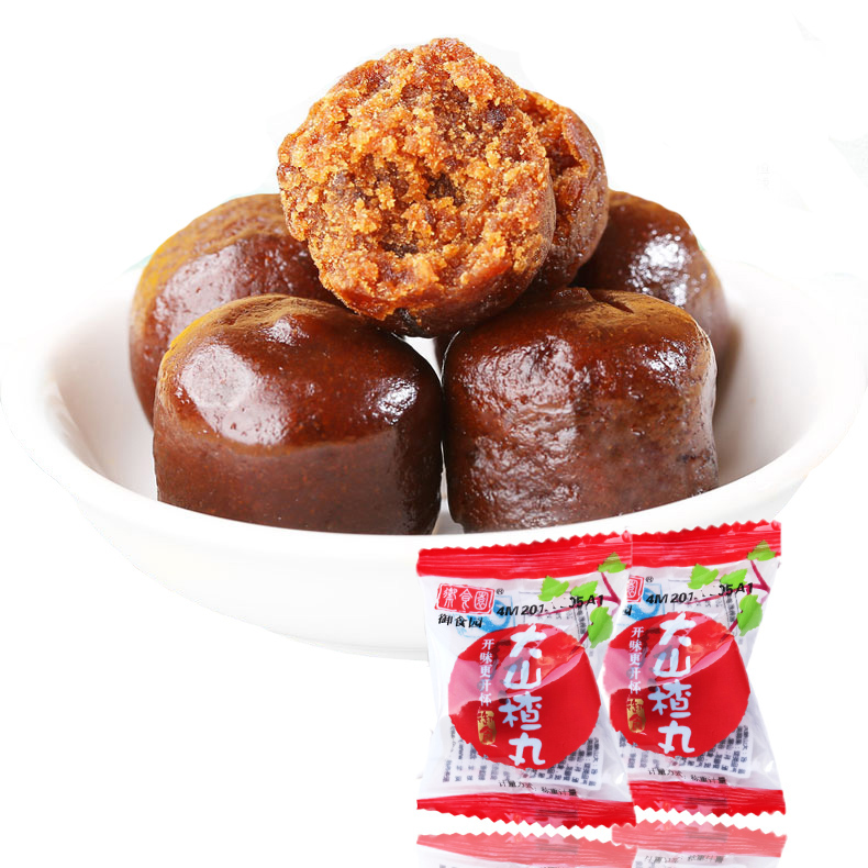 御食園大山楂球500g新鮮山楂丸老北京特產辦公休閑小吃零食品果脯